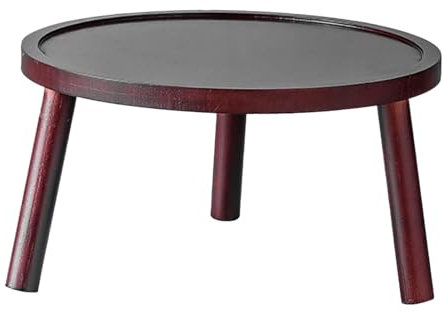 DXEHSEUY Mini Wooden Stool Plant Stand Plant Stool for Indoor Outdoor Home Decoration Red Wood Color, 14x9.5cm