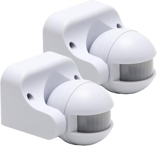 Greluma 2 Pcs Interrupteur à détecteur de Mouvement Infrarouge PIR AC 220V-240V, Montage au Plafond, détecteur de présence, Interrupteur Mural, portée de détection 12m à 180°