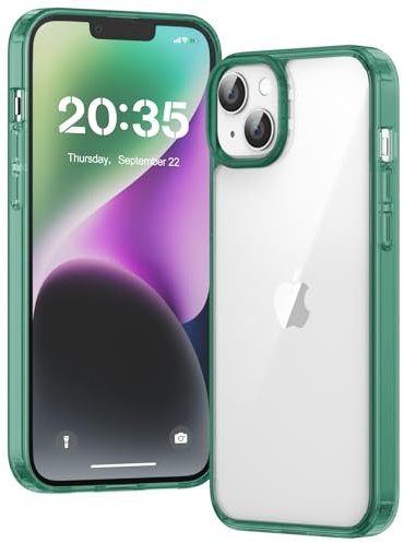 Voyahülle Clear Case for iPhone 14 Plus, Ultra Thin, Shockproof TPU Cover, Anti-Yellowing, Crystal Clear, Phone Case for Apple iPhone 14 Plus - Green