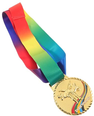 TOPBATHY Taekwondo Goldmedaille mit Band 7cm Kampfsport Auszeichnung für Turniere Wettkämpfe Robuste Sportmedaille für Sieger bei Karate Martial Arts