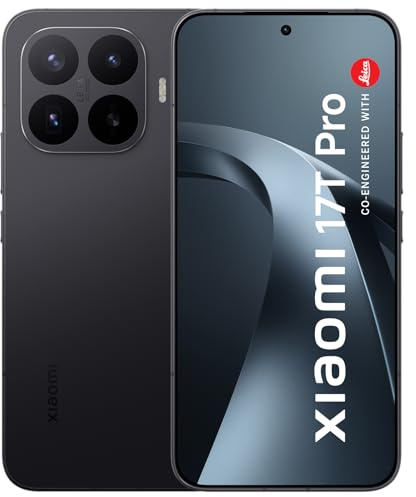 XIAOMI 17T Pro Smartphone 12+512GB, Black | 6,83 144Hz Pantalla con Cuidado de la Vista, Batería 7000 mAh Silicio-Carbono, Leica 5X Teleobjetivo, Energy Class A