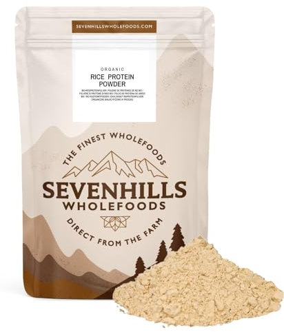 Sevenhills Wholefoods Organic Brown Rice Protein Powder 1kg - 84% Protein Content, Vegan, Natural, Plain & Unsweetened, Dairy Free, Gluten Free, Plant Based, No Additives or Preservatives, Non-GMO