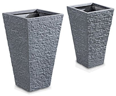 2er-Set Fiberglas-Pflanzgefäße Blumenkübel Pflanzkübel Pflanzgefäße Übertopf (Model 2)