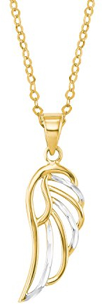 Amor Kette mit Anhänger Damen Halsschmuck, 45 cm, Bicolor, Flügel, Kommt in Schmuck Geschenk Box, 2019996