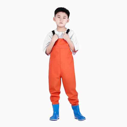 Wansiman Trampolieri per Torace, Pantaloni da Pesca, Waders con Stivali, Scafandro, Unisex, Bambino, Impermeabile, Traspirante, per Amanti Pesca Sportiva, Giardinaggio, Caccia