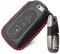 Happyit 4D Leder Autoschlüssel Cover Case Schlüsselbund für Nissan Juke MICRA Qashqai Juke X-Trail NAVARA 3 Tasten Fernbedienung