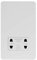 Soho Lighting White Metal Flat Plate Shaver Socket 230/115V Plate White Insert Screwless - for Bathroom