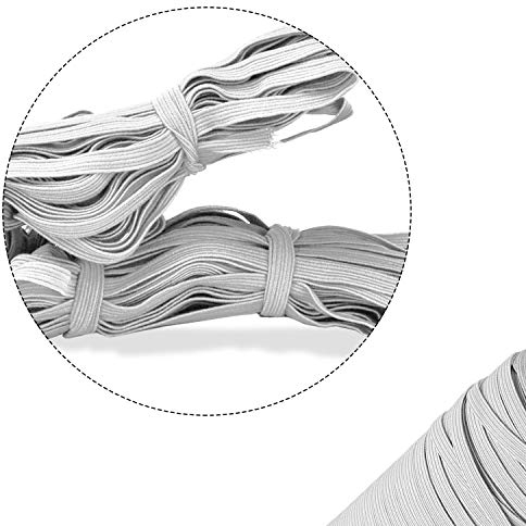Cordón elástico blanco de 5 mm | Banda elástica plana de 10 metros | Cuerda elástica elástica para costura, tejer, artes y manualidades, ropa, proyectos de bricolaje