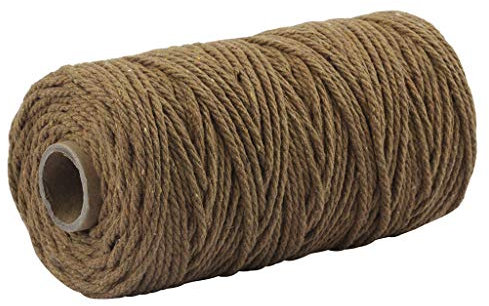 Corde en Macramé 3.5mm x 100M Corde de Coton couleur Ficelle Fait à la Main Corde Macramé Decorative pour DIY Jardinage, Tissage Attrapeur de Rêves,Tentures Murales, Cadeau Décoration (Marron)