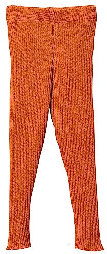 Strick-Leggings Baby & Kinder - 100% Bio-Merino – atmungsaktiv, warm & weich - Unisex Gr. 62 – 140 - nachhaltig & fair dehnbar - Made in Germany | Orange Gr. 110-116