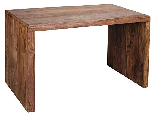 KADIMA DESIGN Schreibtisch TEKO: Massivholz Sheesham, 160x80 cm, Stauraum, abgerundete Ecken, stabil Farbe: Braun, Große: 120x60x76