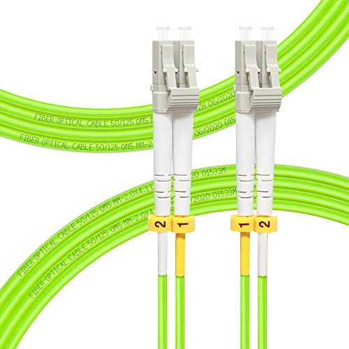 FLYPROFiber 3 M OM5 LC auf LC LWL-Patchkabel | Längenoptionen: 0,2m-20m, 40 GB/100 GB Duplex, 50/125 um Multimode-Glasfaserkabel LSZH 3 Meter