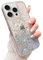 LCHULLE Glitter Case for iPhone 14 Pro Max Bling Sparkle Shockproof Phone Bumper Cute Stylish Cover for Women and Girls Crystal Silicone Slim Case for iPhone 14 Pro Max,Clear