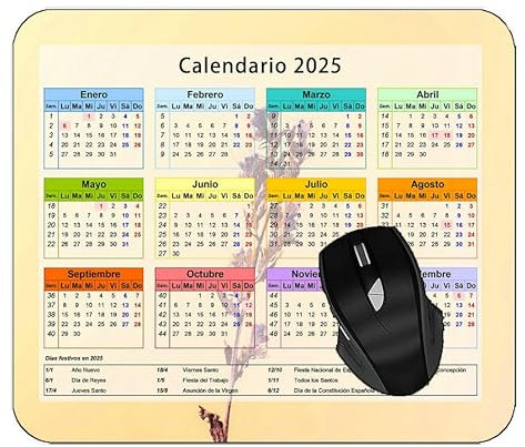YENDOSTEEN 2024 Kalender Mauspad mit Feiertagen,Close-Up Flower Grass Professional Mousepad,Genähte Kanten 300 * 250 * 3 mm