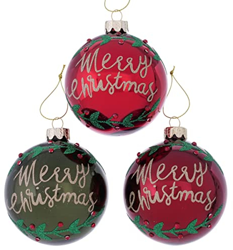 Boltze 2024424 Merry Weihnachtskugel Sortiert 8 cm (1 Stück)