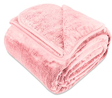Gräfenstayn® Kuscheldecke Cashmere-Feeling - super weich & flauschig - Dicke & warme Fleecedecke - kuschelige Sofadecke, Wohndecke & Tagesdecke - Überwurf Decke Sofa, Couch (Rosa, 150x200 cm)