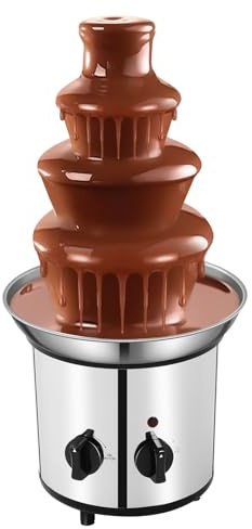4 Tiers Electric Chocolate Fountain,32 Ounce Chocolate 304 stainless Steel Chocolate Pro Fountain 2 lb Capacity Chocolate Fondue Fountain for Party