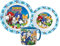 Sonic Cartoon Character Dinner Tableware Set 3pcs Plate, Bowl & Mug, BPA Free re-usable Plastic Microwave Safe (Sonic)