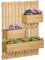 Outsunny Fioriera Verticale a Doghe con 3 Vasi Rimovibili e Fori di Drenaggio, Orto Rialzato da Esterno in Legno di Abete, Montaggio a Parete, per Piante, Fiori e Verdure, 60x16x80 cm, Color Legno