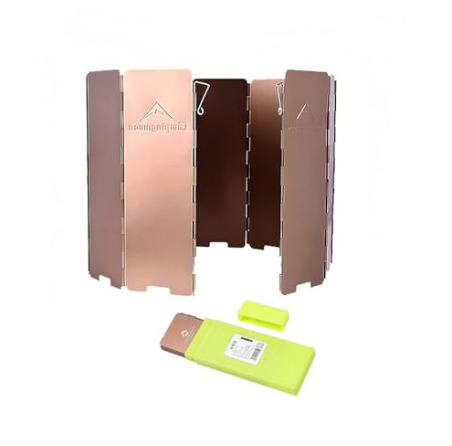 Campingmoon 10 Plates Foldable Camping Windscreen Folding Camp Stove Windshield with Storage Box