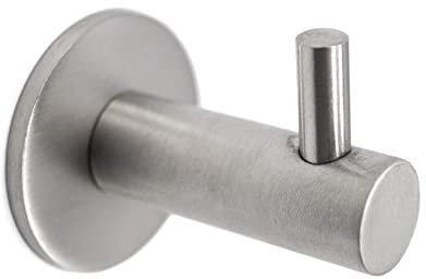 K&L Wall Art Edelstahl Kleiderhaken 1x Silber Garderobenhaken Flur Handtuchhalter Badezimmer Haken zum Bohren Küche (Wandhaken Heka 35x42mm)