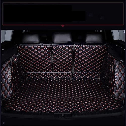 Full Wrap Leder Kofferraum Matte Für Audi A4 B9 Avant/Kombi 2015-2023,Auto Zubehör Innen Schutz Pad Wasser Beweis,D-Black Red