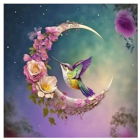 Stalente Diamond Painting Erwachsene Set vögel, 5D Diamond painting Kolibri, Rund Full Drill Diamond Painting for Home Wall Decoration Gift 30x30cm/12x12in