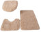 rongweiwang 3 Set di tappetini per WC con Texture Morbida e Forte Assorbimento d'Acqua per Comodi tappeti da Bagno, Cammello