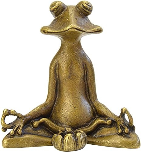 Norhogo Yoga-Frosch-Frosch, Metall Meditierende Frosch-Statue, Desktop Garten-Frosch-Statue lustig für Dekoration für drinnen, draußen, Dekoration,Gartenpflanzen-Bonsai-Dekoration