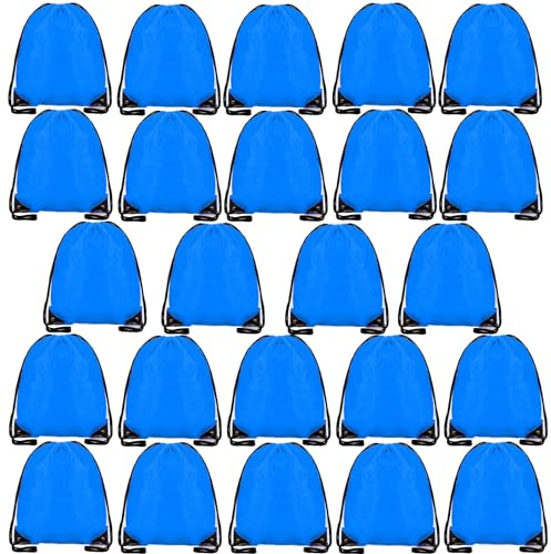 YOSERA 24 Stück Kordelzugbeutel, Kordelzug-Rucksack-Taschen für Fitnessstudio, Schule, Reisen, Picknick, Aufbewahrung, Kinder, Erwachsene, wasserdichter Schnur-Rucksack, Geschenktaschen für Mädchen