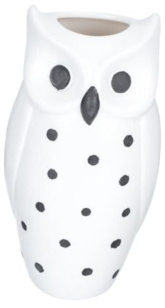 HOMSFOU Geschirrtuchhalter Blumenarrangement Dekorative Vase Container Eule Skulptur Garten Eule Statue Trockene Vase Owl Figurine Moderne Vase Weiß Getrocknete Blumen Keramik Regal Büro