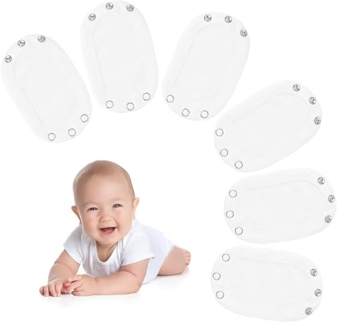 QJFHURB 6 StüCk Allunga Body Neonato Baby Vest Extender Body Neonata Body Neonato Body Neonato Tutine E Body Per Bambino Tutina Neonata Body Neonato 0-3 Mesi Body Neonat, White