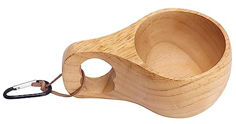 Fuerdich Holztasse, Holz-Kuksa-Tasse, Taverne, Wandern, Coole Tassen Mit Holzgriff, Abenteuer, Bereit Für Zuhause, Camping, Büro, Bauernhof(kräftiges Holz)