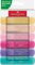 FABER-CASTELL 251656 - Textmarker Set 46, 6 Pastell Textmarker mit langlebiger Keilspitze, Strichbreite 1-5 mm, nachfüllbar
