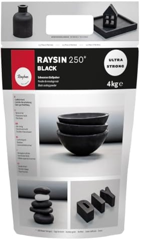 Rayher Gießpulver Raysin 250, schwarz, Gießmasse, Beutel 4 kg, Reliefgießpulver, lufthärtend und geruchslos, 34480576