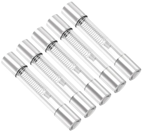 QUARKZMAN Fusible Micro-Ondes 0,75A 5KV x 5Pcs Tube en Verre de Protection Universel de Remplacement pour Four à Micro-Ondes, [Ton Argenté]