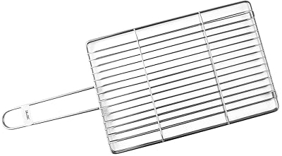 IBILI - Parrilla Doble para Sardinas y Pulpo - 30x20x2 cm - Acero Inoxidable 18%
