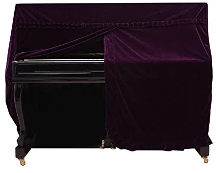 Pleuche-Klavierabdeckung für Aufrechte Klaviere, Vollständiger Schutz vor Kratzern und Staub, 5 Elegante Farben, Klassisches und Schönes Aussehen für die Klavierdekoration (PURPLE)