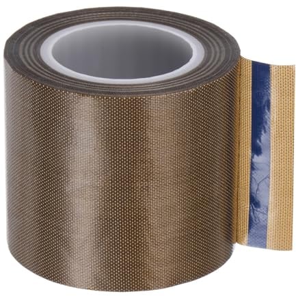 sourcing map Fabric PTFE Tape Roll, 2 x 33ft High Temperature PTFE Adhesive Tape 0.13mm Thickness for Vacuum Sealer Machine Hand Sealers, Dark Brown