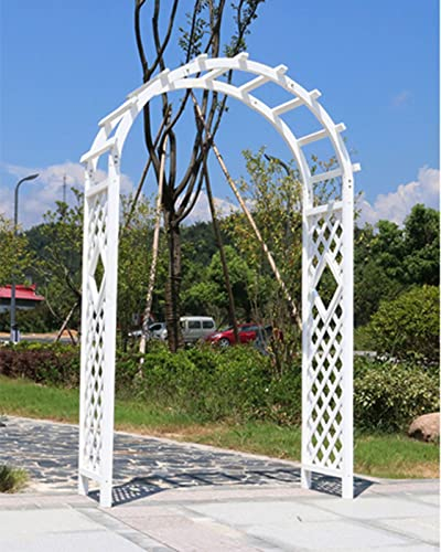 GLFNB Pergola mit Außenbogen, Gartenlaube aus Holz für Kletterpflanzen, Rosenranken, Laubengitter, Laubentorbogen für Rasen, Poolrand, Hinterhof, Innenhof, Terrasse, Außendekoration (Farbe: Weiß,