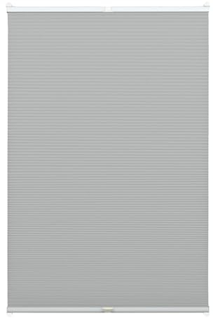 GARDINIA EASYFIX Wabenplissee Mia, Blickdichtes Faltrollo, Schallabsorbierend, Individuell höhenverstellbar durch 2 Bedienschienen, Hellgrau, 80 x 220 cm