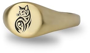 ANEMONE JEWELRY 14k Gold Katze Eingraviert Ring - Personalisierte Niedliche Katze Ring - Geschenk für Sie - Tier-Schmuck