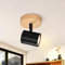 Deboola LED Deckenstrahler 1 Flammig Deckenlampe - Schwarz Deckenleuchte GU10 Strahler Schwenkbar Wandstrahler Holz Spotleuchte Wand für Wohnzimmer Schlafzimmer Flur Küche MAX.40W Ohne Leuchtmittel