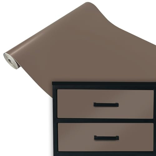 DecoMeister Vinilo Adhesivo Para Pared Muebles Marrón Gris Mate Papel Autoadhesivo de PVC Para Cocina Armario Bricolaje Lámina Decorativa Película Para Forrar En Rollo 45 x 100 cm Por Metros