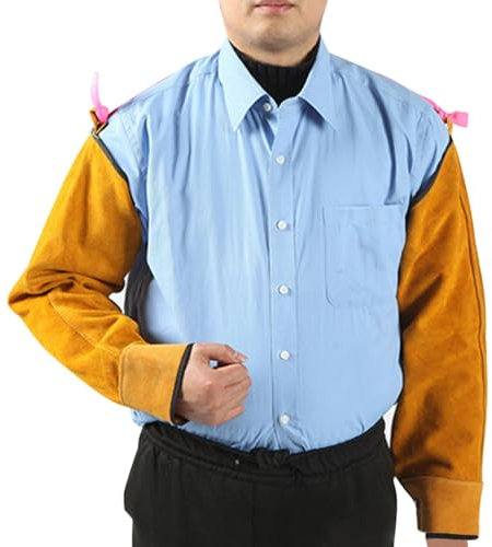 Manga de trabajo de soldadura de cuero para hombres y mujeres, manga de soldador, manguito de brazo, resistente al calor y a la llama, protección de soldador, mangas protectoras para soldadores,