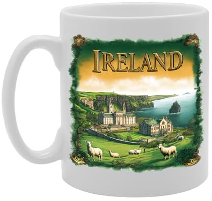 Coralgraph - Novelty Gift Printed Coffee Ceramic Mug Featuring Country Designs (Ireland)
