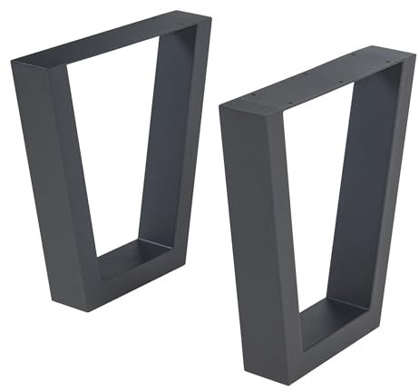 [en.casa] Ensemble de 2 Pieds de Table pour Tables Basses Bancs DIY Lot de 2 Supports Stables pour Bricolage de Meubles Design Uniques Style Industriel Acier Laqué 43 x 40 cm Noir
