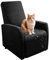 Générique Housse de Fauteuil Relax Imperméable Extensible, 4 pièces Couleur Unie Housse de Canapé Antidérapante avec Poche Latérale, Protege de Meubles Lavable pour Fauteuil Inclinable-Black