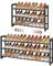 FAVOOSTY 3 Ebenen Schuhregal Metall Ausziehbares Schwarz, Verstellbar Platzsparend, Shoes Rack, Robustes Schuhständer für Eingangsbereich, Schlafzimmer