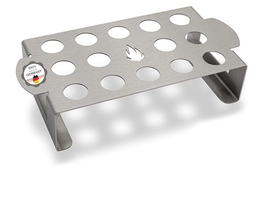 Feuerfest 123 GmbH Jalapeno Halter Grill Edelstahl - Für alle Kohle- und Gasgrills geeignet, Perfekter Halt ohne Anbrennen - Halter Gemüse robust & unempfindlich - Grillaufsatz (Universalgröße).